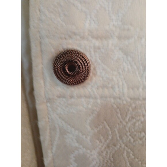 Xhilaration Womens Ivory Faux Fur Detachable Collar Floral Lined Coat Size M - Picture 6 of 16